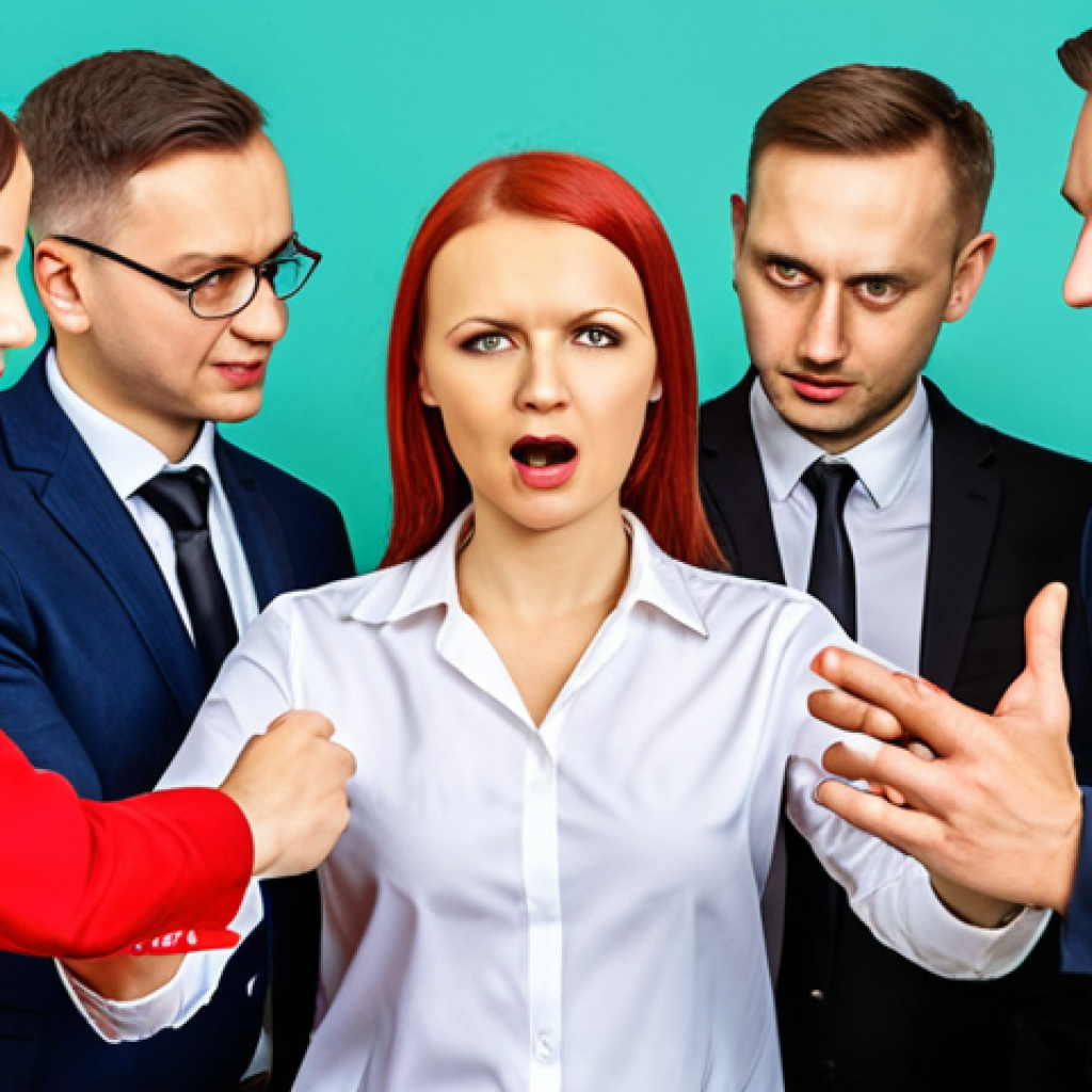 **Prompt:** A group of Polish managers participating in a team-building simulation game, focusing on conflict resolution and emotional intelligence, vibrant colors, realistic style.