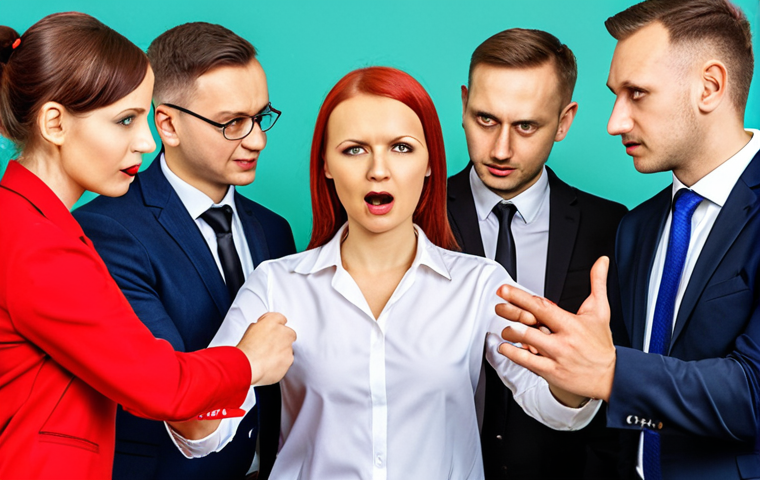 **Prompt:** A group of Polish managers participating in a team-building simulation game, focusing on conflict resolution and emotional intelligence, vibrant colors, realistic style.